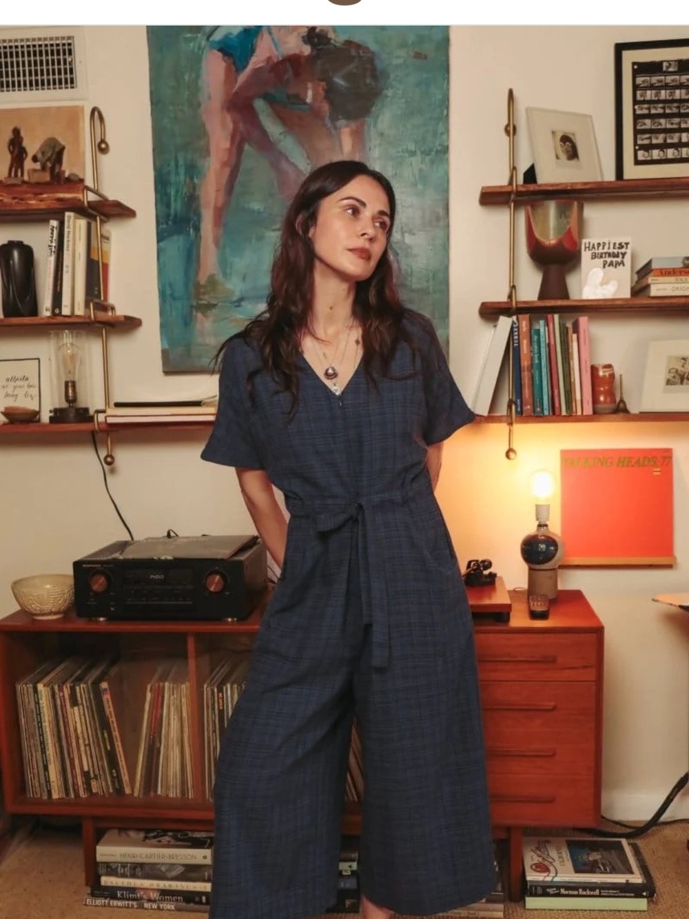 OddBird Diviane Jumpsuit In indigo
